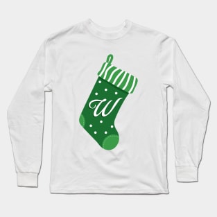 Christmas Stocking with the Letter W Long Sleeve T-Shirt